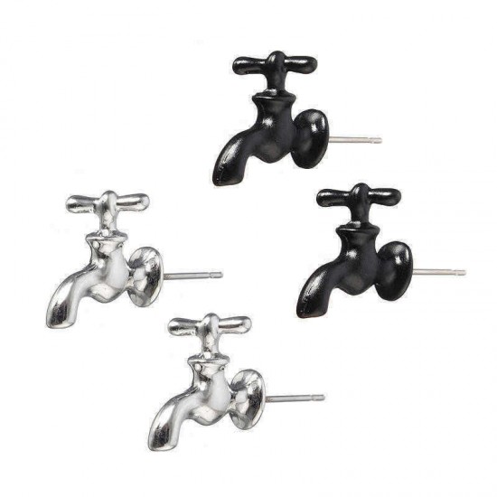 Lovely Water Tap Wrench Ear Stud Art Earrings