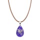 Luminous Resin Dried Flower Charm Neckalce Water Drop Pendant Crystal for Women