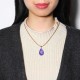 Luminous Resin Dried Flower Charm Neckalce Water Drop Pendant Crystal for Women