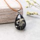 Luminous Resin Dried Flower Charm Neckalce Water Drop Pendant Crystal for Women