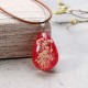 Luminous Resin Dried Flower Charm Neckalce Water Drop Pendant Crystal for Women