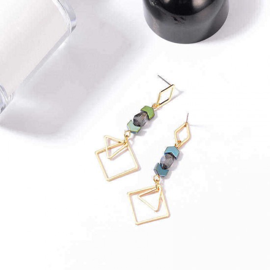 Luxury 18K Gold Plated Geometric Drop Earrings Elegant Ear Stud Best Gift for Women