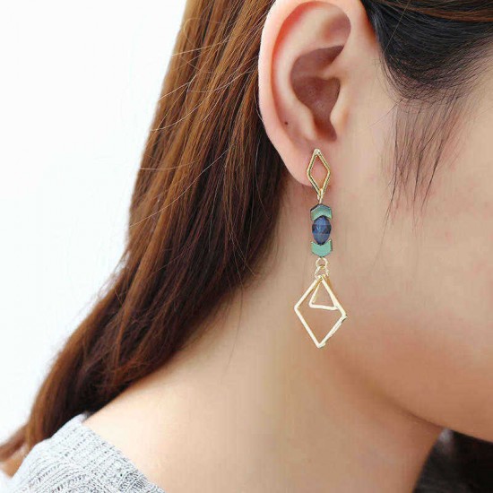 Luxury 18K Gold Plated Geometric Drop Earrings Elegant Ear Stud Best Gift for Women