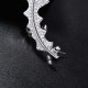 Luxury 925 Sterling Silver Earrings Leaf Full Zirconia Ear Cuff Piercing Earrings for Women