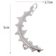 Luxury 925 Sterling Silver Earrings Leaf Full Zirconia Ear Cuff Piercing Earrings for Women