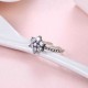 Luxury 925 Sterling Silver Rings Flower Zirconia Engagement Ring Valentine's Day Gift for Girl Women