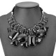 Luxury Big Crystal Statement Geometry Ribbon Chain Chunky Necklace