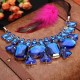 Luxury Big Crystal Statement Geometry Ribbon Chain Chunky Necklace