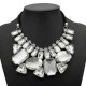 Luxury Big Crystal Statement Geometry Ribbon Chain Chunky Necklace