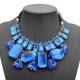 Luxury Big Crystal Statement Geometry Ribbon Chain Chunky Necklace