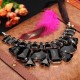 Luxury Big Crystal Statement Geometry Ribbon Chain Chunky Necklace