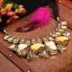 Luxury Big Crystal Statement Geometry Ribbon Chain Chunky Necklace