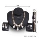 Luxury Bridal Jewelry Pearls 18K Gold Charm Necklace Bracelet Earrings Ring Set for Women