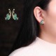 Luxury Butterfly Gold Earring Sweet Ceramic Rhinestones Crystal Ear Stud Gift for Women