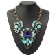 Luxury Crystal Water Drop Flower Choker Statement Pendant Necklace