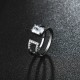 Luxury Double Layer Adjustable Open End Ring Platinum Plated Shiny Zircon Ring for Women