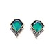 Luxury Emerald Lady Earring Rhinestone Ear Stub For Elegant Women