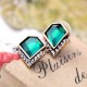 Luxury Emerald Lady Earring Rhinestone Ear Stub For Elegant Women