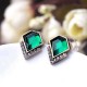 Luxury Emerald Lady Earring Rhinestone Ear Stub For Elegant Women