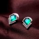 Luxury Emerald Lady Earring Rhinestone Ear Stub For Elegant Women