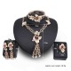 Luxury Flower Tassels 18K Gold Plated Chain Cryastal Bridal Jewelry Set Gift for Women