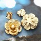 Luxury Flower Vintage Pearls Big Dangle Earrings Jewelry  Earring Gift For Women