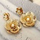 Luxury Flower Vintage Pearls Big Dangle Earrings Jewelry  Earring Gift For Women