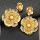 Luxury Flower Vintage Pearls Big Dangle Earrings Jewelry  Earring Gift For Women