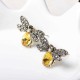 Luxury Oktant Rhinestone Crystal Ear Stud 18K Gold Plated Bees Earring Insect Piercing Earrings