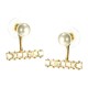 Luxury Pearl Rhinestones Silver Earring Cute Ear Jacket Stud Gift for Girls Women