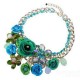 Luxury Resin Beads Metal Flower Statement Choker Necklace Multicolor