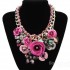 Luxury Resin Beads Metal Flower Statement Choker Necklace Multicolor