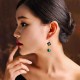 Luxury Retro Dangle Earrings Cloisonne Flower Agate Handmade Gold Earring for Women Ethnic Jewelry