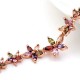 Luxury Rose Gold Necklace Colorful Zircon Flower Delicate Necklace Fashion Jewelry for Women