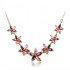 Luxury Rose Gold Necklace Colorful Zircon Flower Delicate Necklace Fashion Jewelry for Women