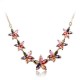 Luxury Rose Gold Necklace Colorful Zircon Flower Delicate Necklace Fashion Jewelry for Women