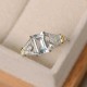 Luxury Topaz Stone Silver Rings Gemstone Zircon Romantic Ring Gift For Women