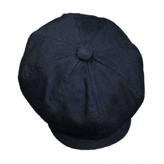 M/L Men Unisex Washed Cotton Newsboy Beret Caps Outdoor Painter Octagonal Cabbie Flat Hat