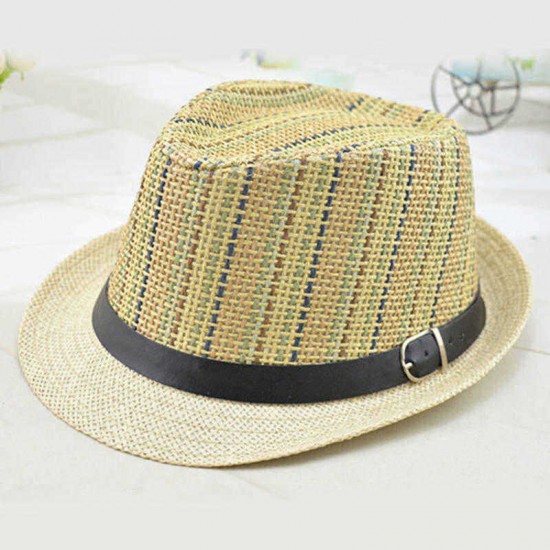 Men And Women Color Vertical Breathable Straw Hat Outdoor Travel Sunscreen Beach Hat