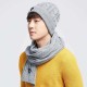 Men And Women Winter Plush Thick Warm Acrylic Knitted Earmuffs Cap Scarf Set Hat