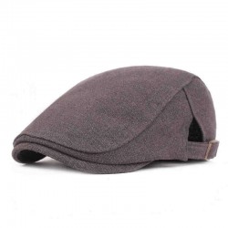 Men Cotton Beret Caps Forward Caps Outdoor Travel Hats Solid Berets