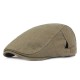 Men Cotton Beret Caps Forward Caps Outdoor Travel Hats Solid Berets