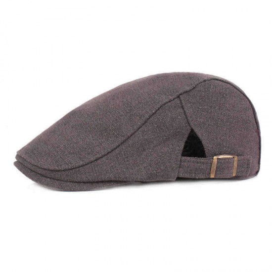 Men Cotton Beret Caps Forward Caps Outdoor Travel Hats Solid Berets