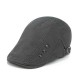 Men Cotton Button Double-Sided Adjustable Painter Beret Hat Newsboy Flat Caps