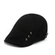 Men Cotton Button Double-Sided Adjustable Painter Beret Hat Newsboy Flat Caps