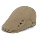 Men Cotton Button Double-Sided Adjustable Painter Beret Hat Newsboy Flat Caps