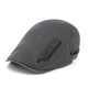 Men Cotton Letter Embroidered Double-Sided Adjustable Painter Beret Hat Newsboy Flat Caps