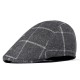 Men Cotton Retro Plaid Painter Beret Hat Outdoor Winter Newsboy Ivy Flat Caps