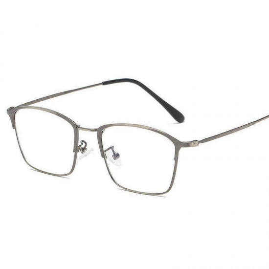 Men Light Metal PC Anti-fatigue Anti-blue Light Vogue Square Clear Lens Optical Glasses