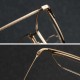 Men Light Metal PC Anti-fatigue Anti-blue Light Vogue Square Clear Lens Optical Glasses